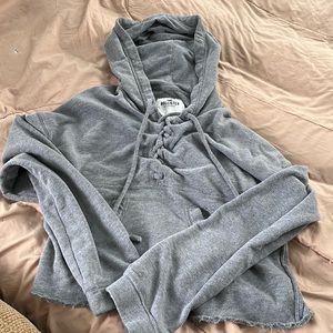 Gray Hollister crop sweatshirt